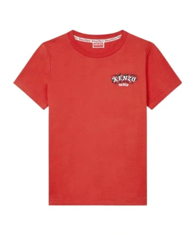 Kenzo Embroidered T-shirt "verdy Market" In Red