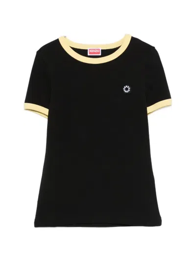 Kenzo Short-sleeved Logo-detail T-shirt In Black
