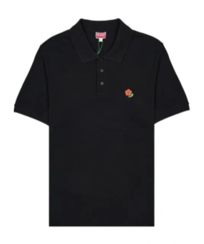 Kenzo Short-sleeved Polo Shirt In Black