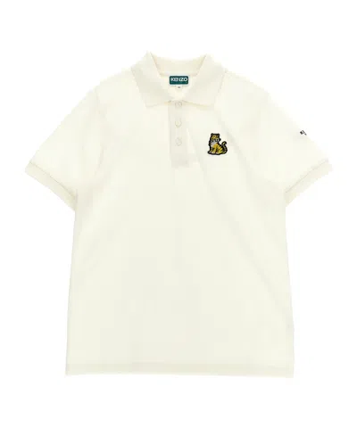 Kenzo Short-sleeved Polo Shirt In White