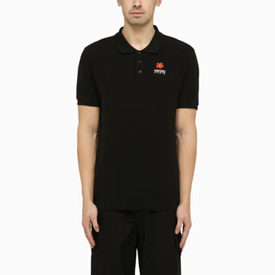 Kenzo Black Short-sleeved Polo Shirt With Logo