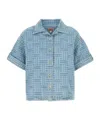 Kenzo Blue Embroidered Denim Shirt In Blue