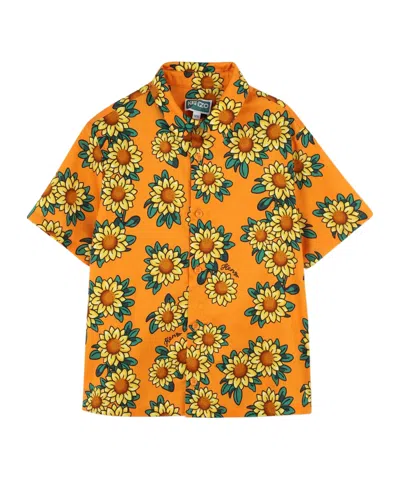Kenzo Short-sleeved Shirt In Orange