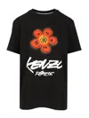 Kenzo Futura Graphic Print Boke Flower T-shirt In Black