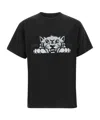 Kenzo Black Oversized T-shirt With Print In Black