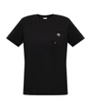 Kenzo 'boke Flower 2,0' Black Crewneck T-shirt With Logo Patch On The Front And Logo Lettering On The Rear In Black