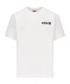 Kenzo White Classic T-shirt With Contrasting Logo Print In Cotton In White