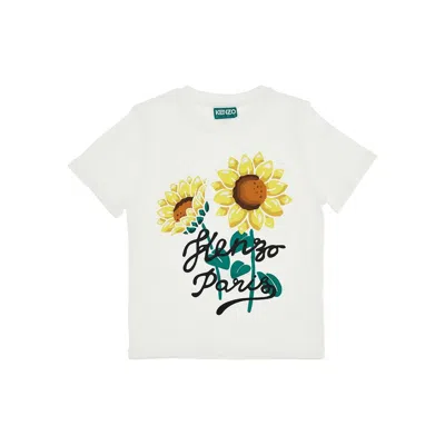 Kenzo Short-sleeved T-shirt With Print Kids In White