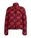 Kenzo Short Style Down Jacket With Printed Standing Collar In Red