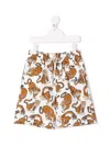 Attico Shorts All Over Print Straight Leg In White