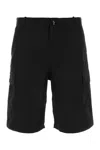 Kenzo Black Cotton Bermuda Shorts In Black