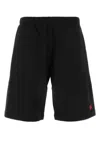 Kenzo Bermuda Cotton Elastic Waistband Shorts In Black