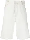 Kenzo White Denim Knee-length Bermuda Shorts In Bleach