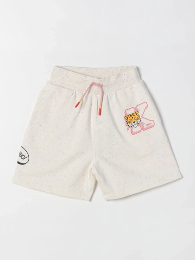 Kenzo Kids Girls Ivory Graphic Cotton Shorts