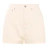 Kenzo Denim Shorts With Belt Loops And Pockets In Stone Bleached White Denim