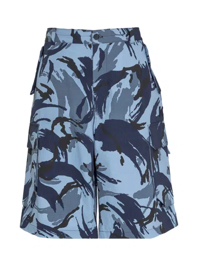 Kenzo Shorts With Print In Blue