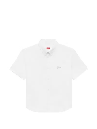 Kenzo Short-sleeve Button-down Shirt In White