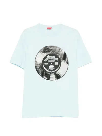 Kenzo Short-sleeve Vinyl-print T-shirt In Blue