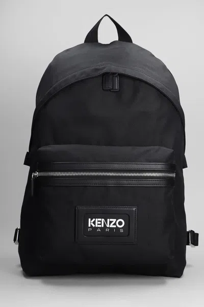 Kenzo Shoulder Bag In Black Polyester In Animal Print