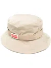 Kenzo Side Logo-patch Detail Bucket Hat In Neutrals