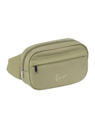 Kenzo Logo-embroidered Belt Bag In Green