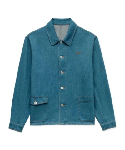 Kenzo ' Signature' Chore Jacket In Japanese Denim In Blue