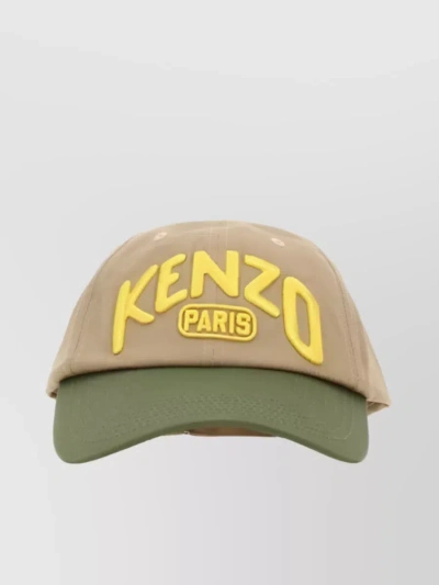 Kenzo Signature Embroidered Baseball Hat In Cream