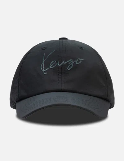 Kenzo ' Signature' Embroidered Cap In Black