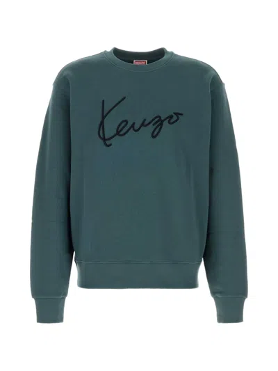 Kenzo Cotton Sweatshirt Crew Neck Ribbed Cuffs Hem In Multi