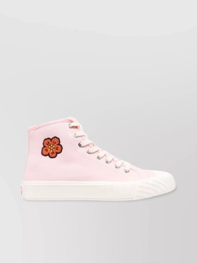 Kenzo Signature Floral High-top Sneakers In Cream
