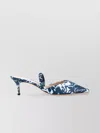 Kenzo Signature Flower Camo Print Kitten Heel Mules