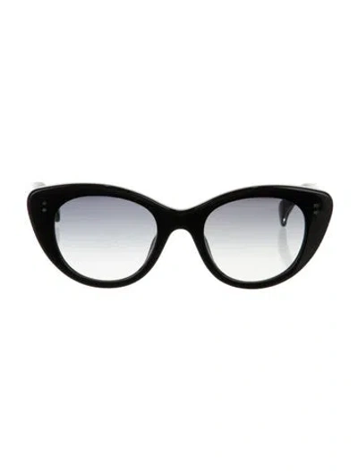 Pre-owned Kenzo Signature Logo Cat-eye Sunglasses In Black