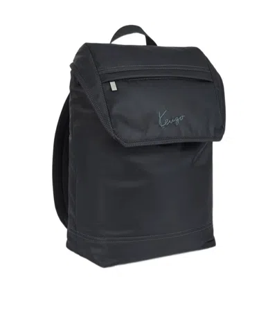 Kenzo Signature Logo Embroidered Backpack In Black