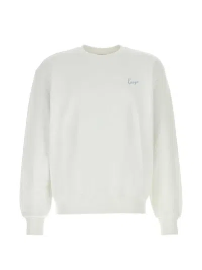 Kenzo Cotton Sweatshirt Fitted Cuffs Structured Hem In White