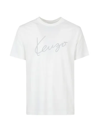Kenzo Signature Logo-embroidered Mini T-shirt In White