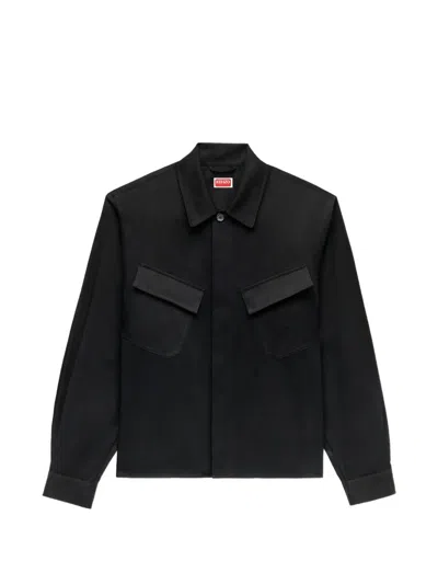 Kenzo Signature Shirt Jacket In Black