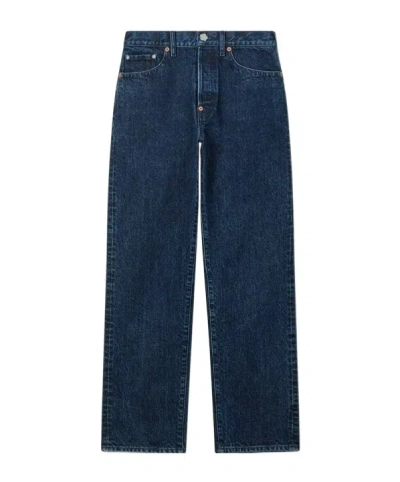 Kenzo ' Signature' Straight Pants In Japanese Denim In Blue