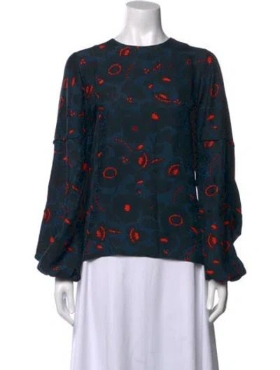 Pre-owned Kenzo Silk Floral Print Top In Multi