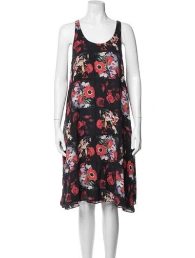 Pre-owned Kenzo Silk Knee-length Dress In Black