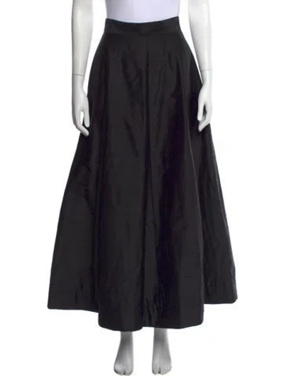 Pre-owned Kenzo Silk Long Skirt In Black