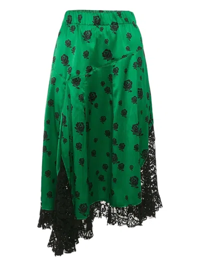 Pre-owned Kenzo Silk Midi Skirt