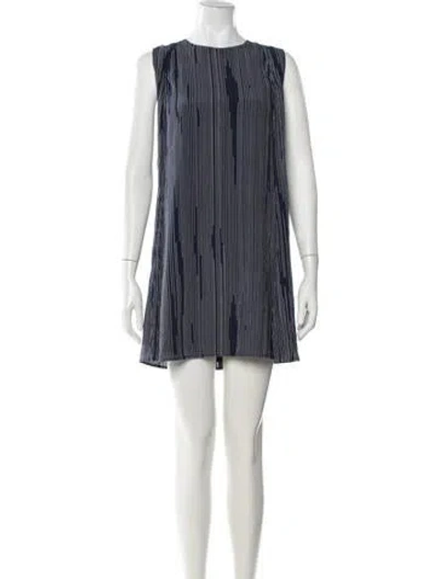 Pre-owned Kenzo Silk Mini Dress In Blue