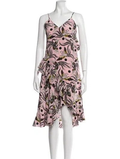 Pre-owned Kenzo Silk Mini Dress In Pink