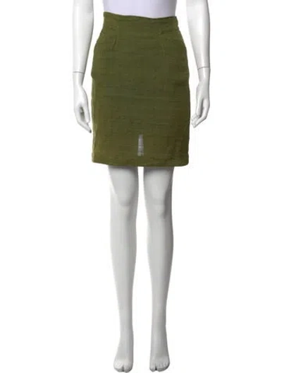 Pre-owned Kenzo Silk Mini Skirt In Green