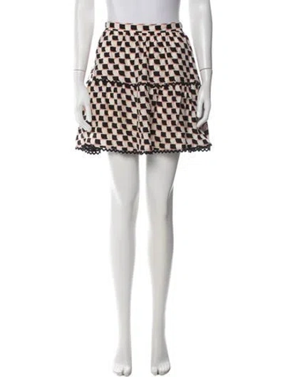 Pre-owned Kenzo Silk Mini Skirt In Neutrals