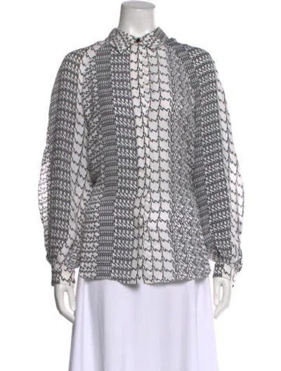 Pre-owned Kenzo Silk Patterned Blouse In Multi