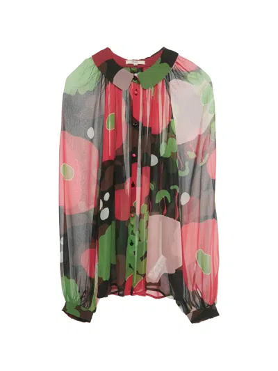Pre-owned Kenzo Silk Printed Blouse In Black