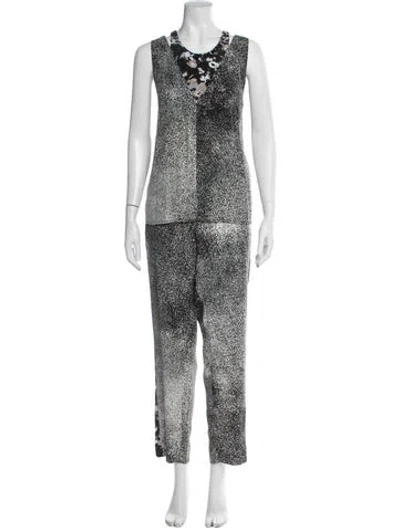 Pre-owned Kenzo Silk Printed Pant Set In Multi