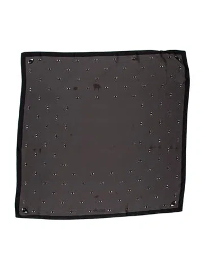 Pre-owned Kenzo Silk Printed Scarf In Gray