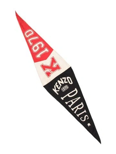 Pre-owned Kenzo Silk Printed Scarf In Red